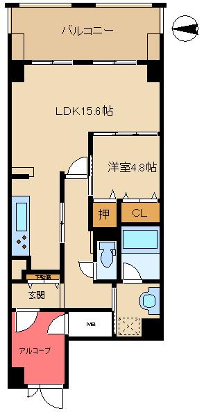 ガーデンコート蒲田 B棟(1LDK/5階)の間取り写真