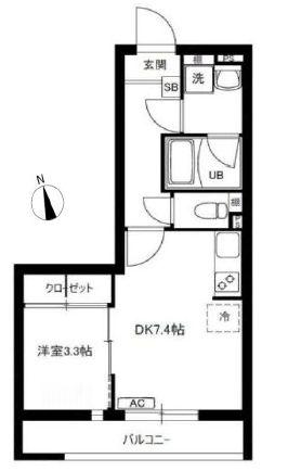 池袋本町3丁目マンション(1DK/3階)の間取り写真
