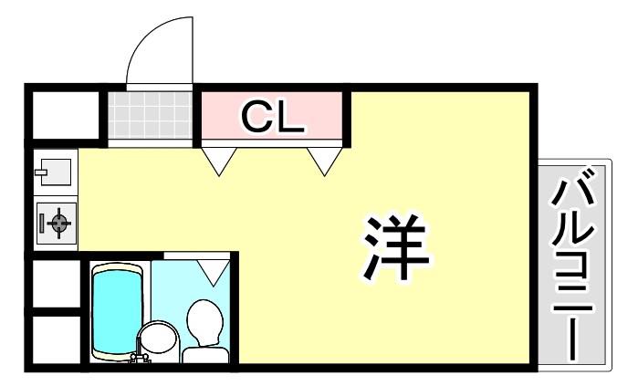 メゾンモナムール(ワンルーム/1階)の間取り写真