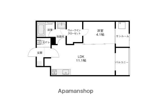 アマンシエル増泉(1LDK/2階)の間取り写真