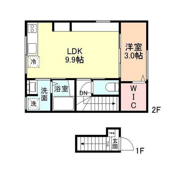 TAKARA(1LDK/2階)の間取り写真