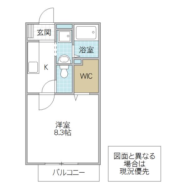 WELL VILLA笠原(1K/1階)の間取り写真