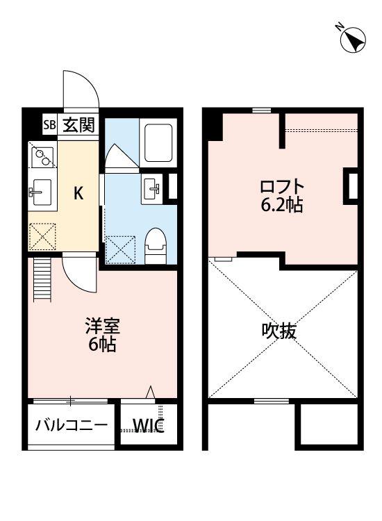 PROGRACE東須磨(1K/2階)の間取り写真