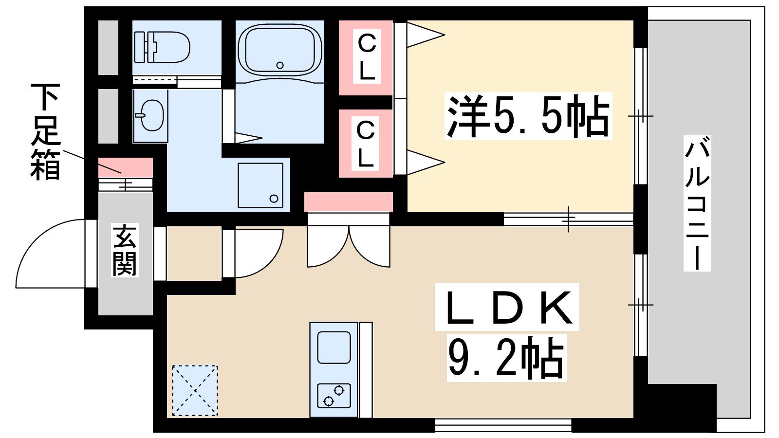 ラグゼ新大阪Ⅱ(1LDK/5階)の間取り写真