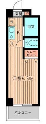 クラシコ鷺沼(ワンルーム/4階)の間取り写真