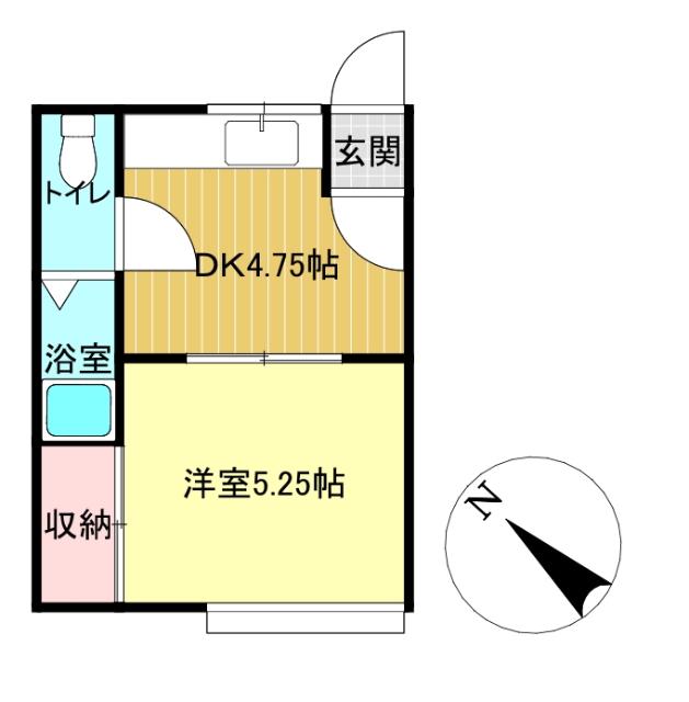 パークヒルズ(1DK/2階)の間取り写真
