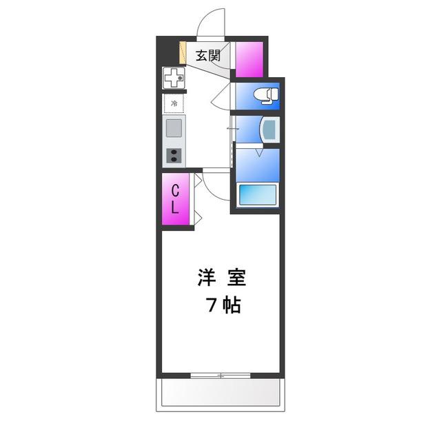 LUXE布施東(1K/2階)の間取り写真