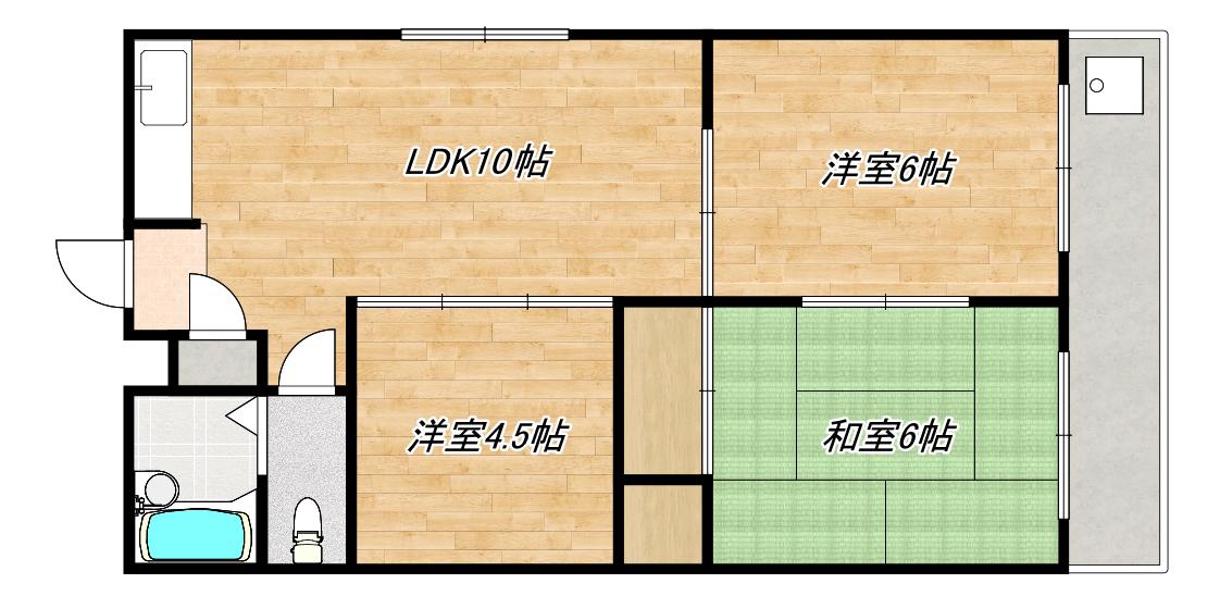 ワイズレジデンス玉造(3LDK/6階)の間取り写真