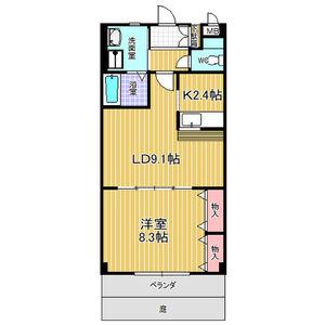 アンソレイユ(1LDK/1階)の間取り写真