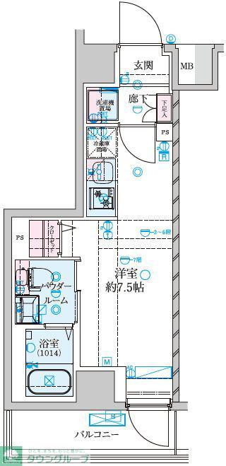 GENOVIA南鳩ヶ谷(ワンルーム/5階)の間取り写真