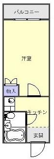 のづきマンション(1K/1階)の間取り写真