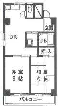 ファーストイン広畑(2DK/6階)の間取り写真