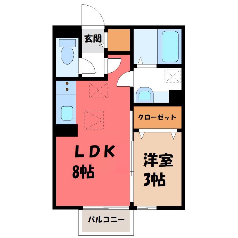 FLORAL NAKAJIMA II(1LDK/1階)の間取り写真