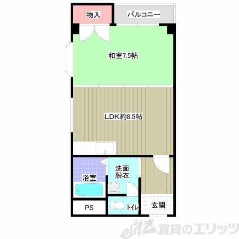 グランドハイツユタカI(1LDK/3階)の間取り写真