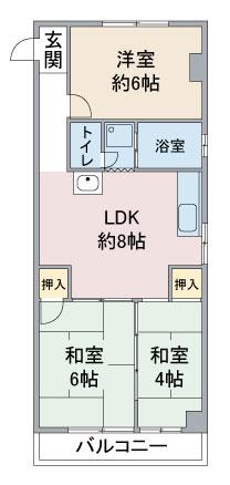 富善ビル(3DK/4階)の間取り写真