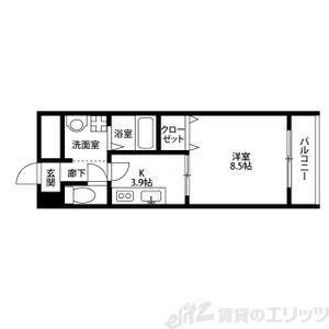 アンプルールクラージュ別府(1K/2階)の間取り写真