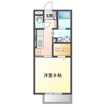 D-ROOM土岐(1K/2階)の間取り写真