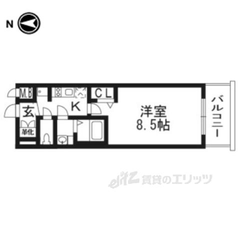 プレサンスTHE KYOTO流雅(1K/6階)の間取り写真