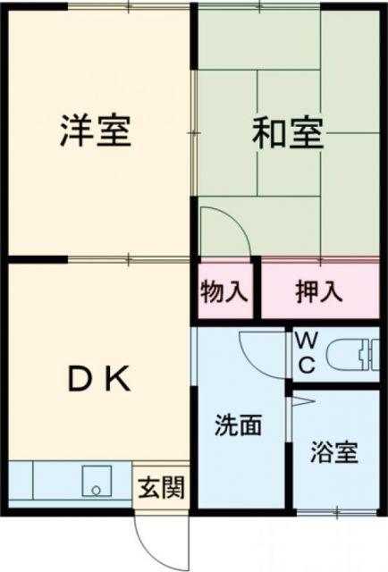 スペースタウン薮塚(2DK/2階)の間取り写真