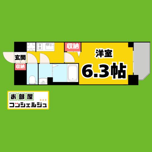 MAXIV東別院(1K/7階)の間取り写真