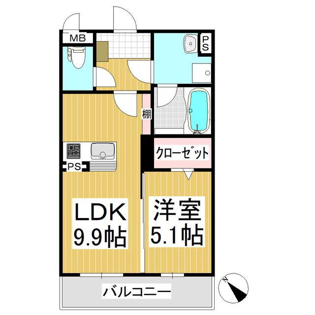 ブレインマンション御代田駅(1LDK/1階)の間取り写真