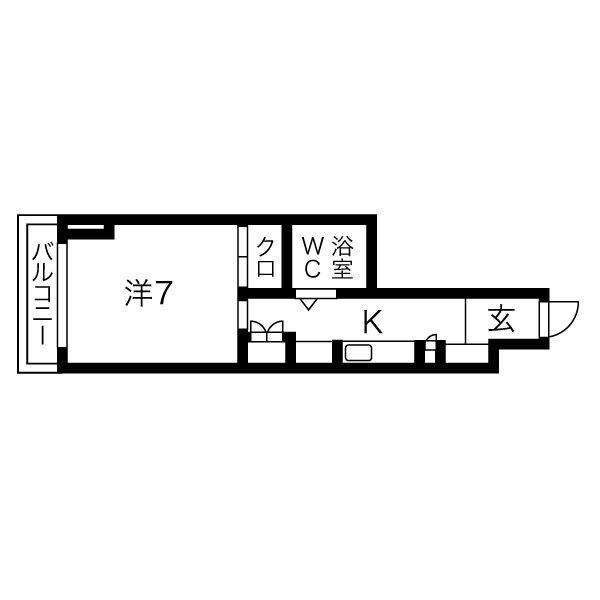リエス浜松駅南(1K/1階)の間取り写真