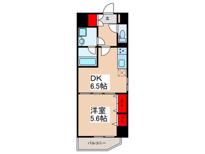 SEBORN MINAMISUNA(1DK/3階)の間取り写真