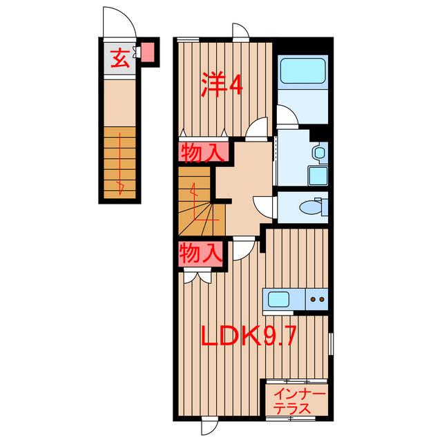 サンフラワーガーデン(1LDK/2階)の間取り写真