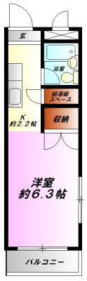 パラシオ小田原(1K/3階)の間取り写真