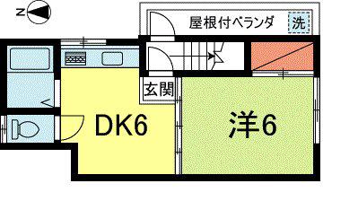 東京メトロ丸ノ内線 新高円寺駅 徒歩4分 2階建 築37年(1DK/2階)の間取り写真