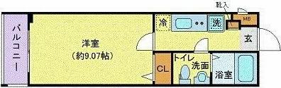 プレール・ドゥーク東中野(1K/2階)の間取り写真