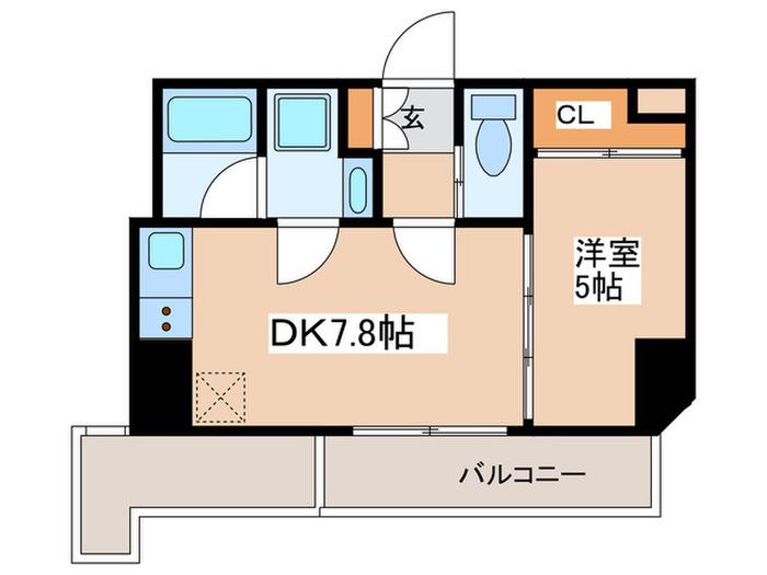 ジェノヴィア桜上水II(1DK/2階)の間取り写真