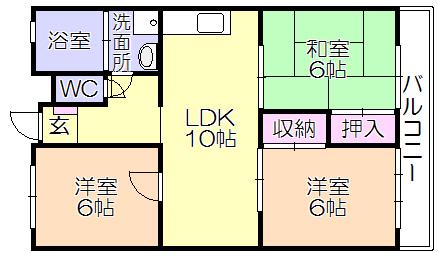 MARKSFORT津福(3LDK/5階)の間取り写真