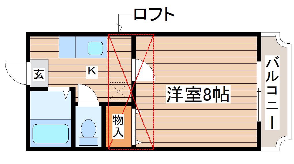 ソレアード蒲町(1K/1階)の間取り写真