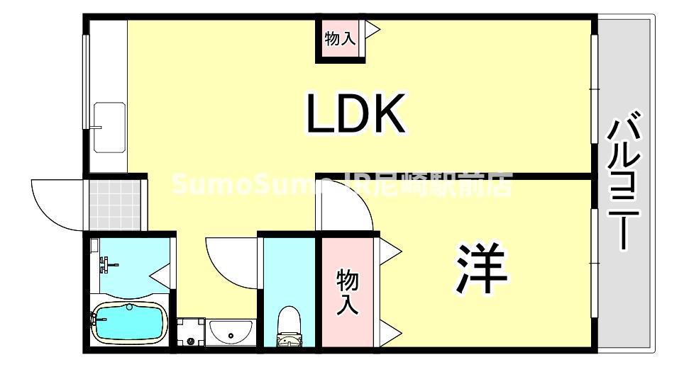 旭ハイツ(1LDK/3階)の間取り写真