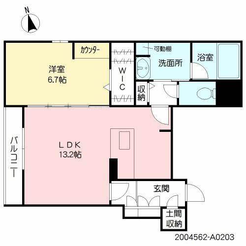 SHAMAISON LA RENAISSANCE(1LDK/2階)の間取り写真