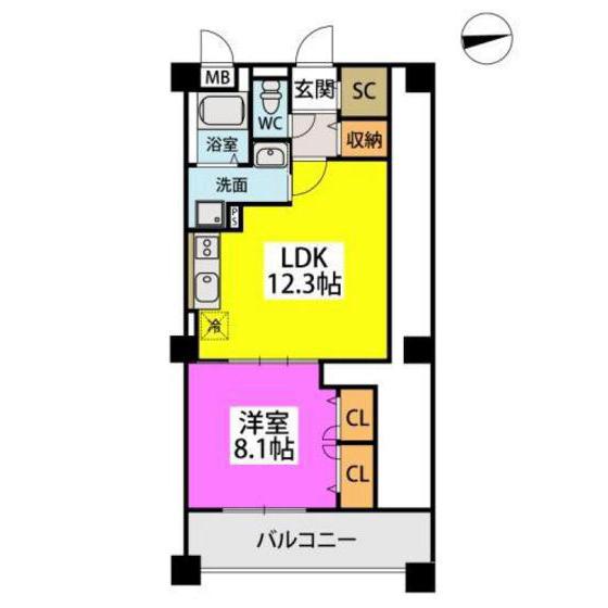 LA POSTE MAISON(1LDK/3階)の間取り写真