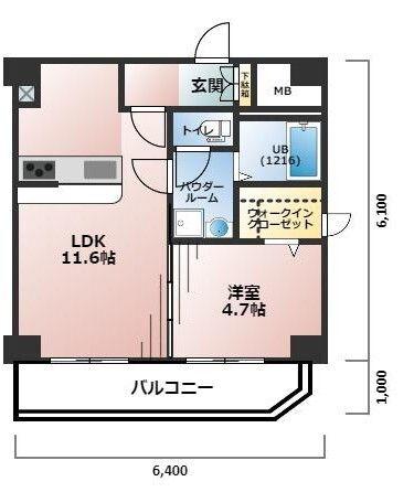 ライオンズマンション日本橋(1LDK/9階)の間取り写真