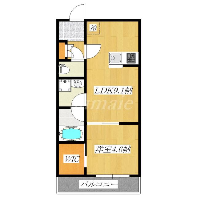 シャルム三弘(1LDK/2階)の間取り写真