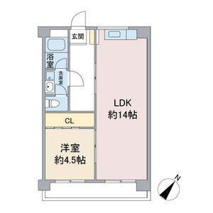 スカイル白川(1LDK/5階)の間取り写真