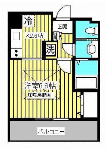 HF仙台レジデンスイースト(1K/6階)の間取り写真