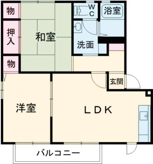 バリュージュ王子B(2LDK/1階)の間取り写真