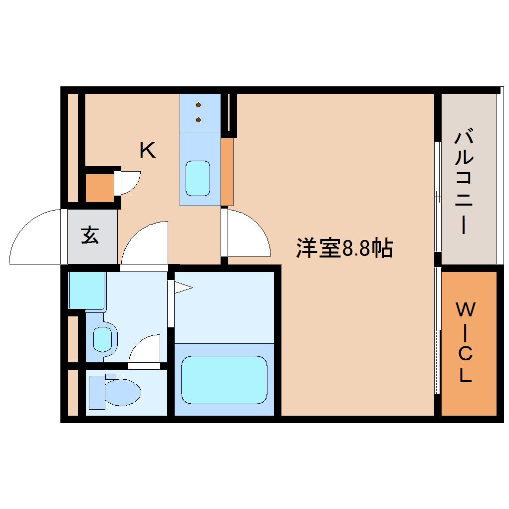 レオネクスト清都II(1K/1階)の間取り写真
