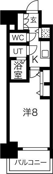 プレサンスジェネ葵(1K/5階)の間取り写真