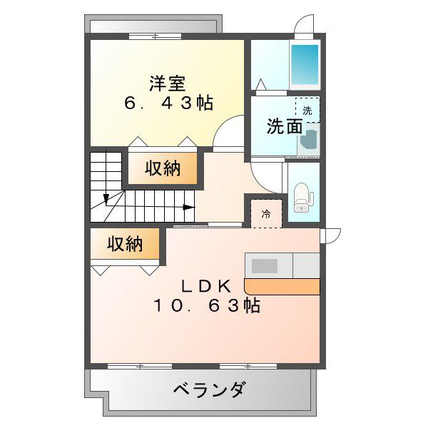 プランドールM(1LDK/2階)の間取り写真