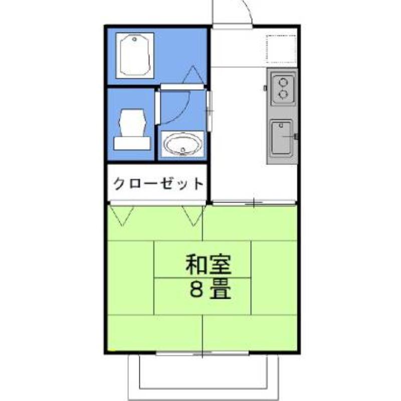 グラシアス・ペール(1K/2階)の間取り写真