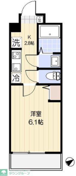 エクセラン東浦和(1K/3階)の間取り写真