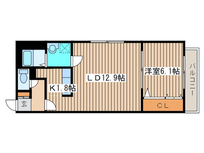 KZ BLD(1LDK/2階)の間取り写真