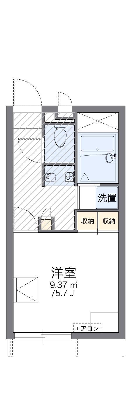 レオパレスサマール梅井(1K/1階)の間取り写真