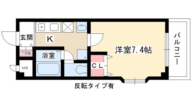 エンジェルメゾン(1K/3階)の間取り写真
